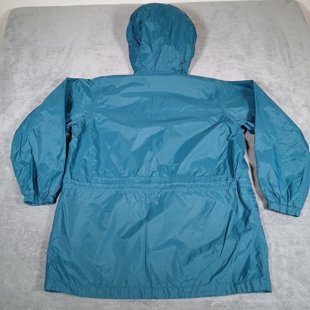 REI Elements Rain Jacket Kids Large 12/14 Teal Parka Outdoor Vintage 90s - Picture 14 of 15